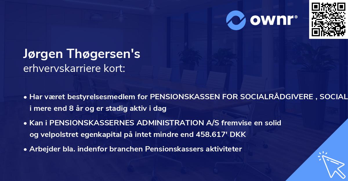 Jørgen Thøgersen's erhvervskarriere kort