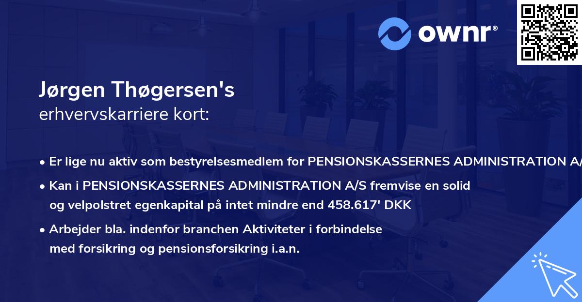 Jørgen Thøgersen's erhvervskarriere kort