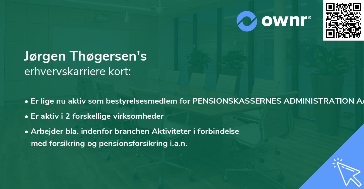 Jørgen Thøgersen's erhvervskarriere kort