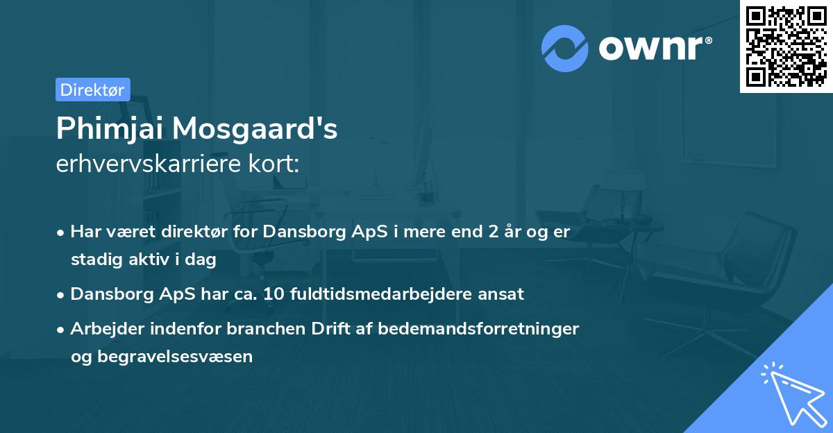 Phimjai Mosgaard's erhvervskarriere kort