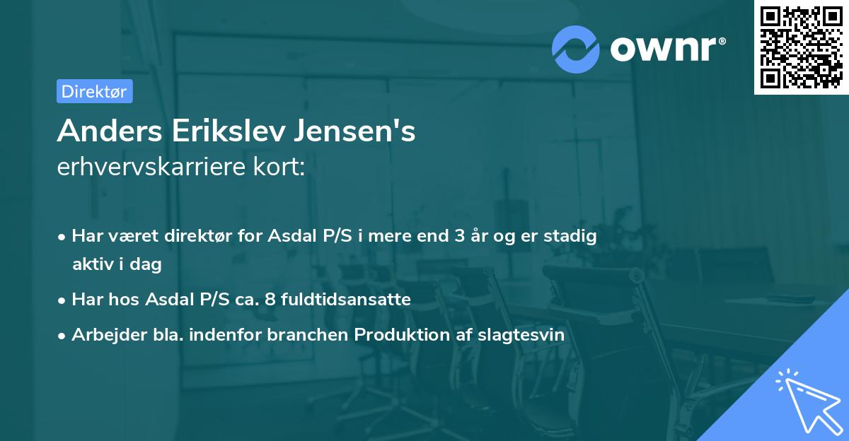 Anders Erikslev Jensen's erhvervskarriere kort