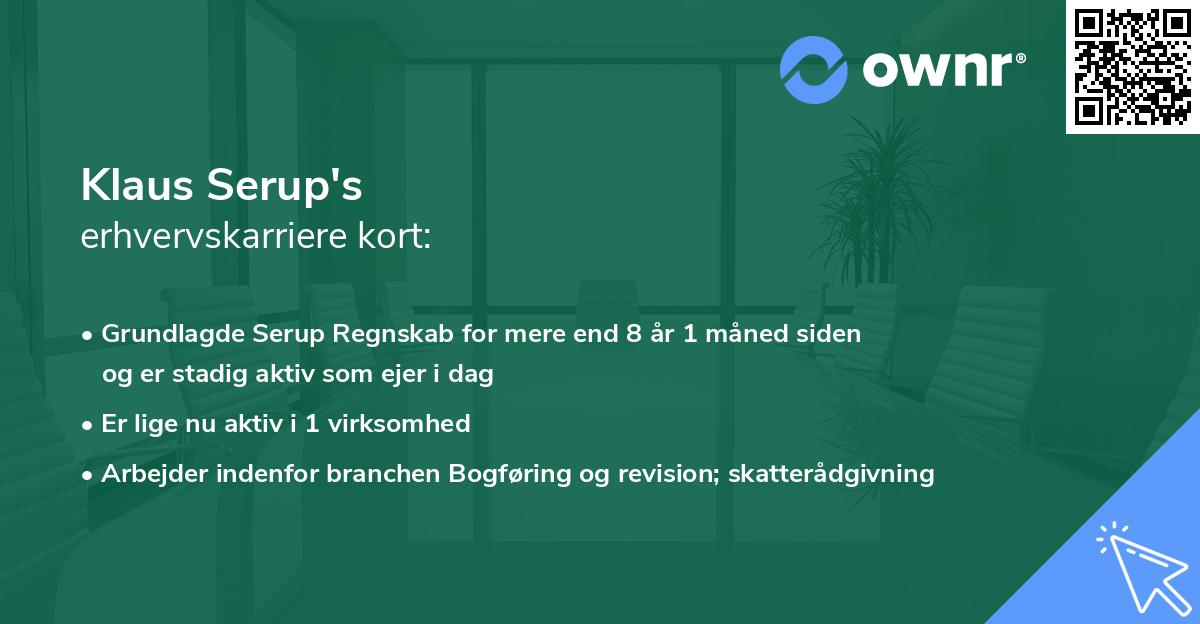 Klaus Serup's erhvervskarriere kort