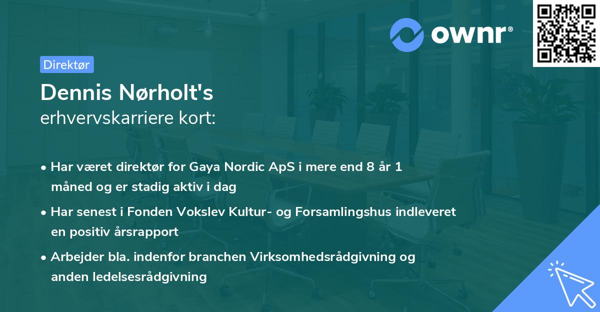 Dennis Nørholt's erhvervskarriere kort