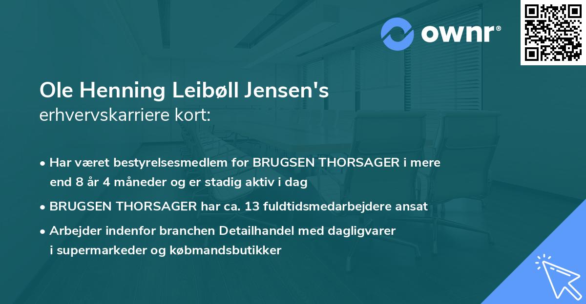 Ole Henning Leibøll Jensen's erhvervskarriere kort