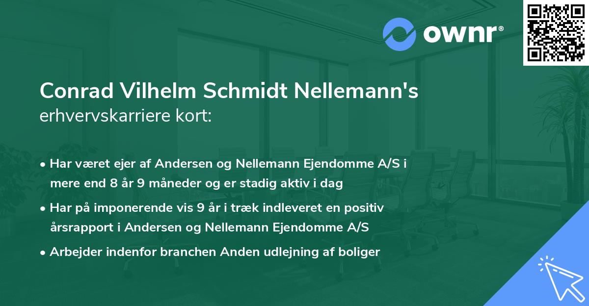 Conrad Vilhelm Schmidt Nellemann's erhvervskarriere kort