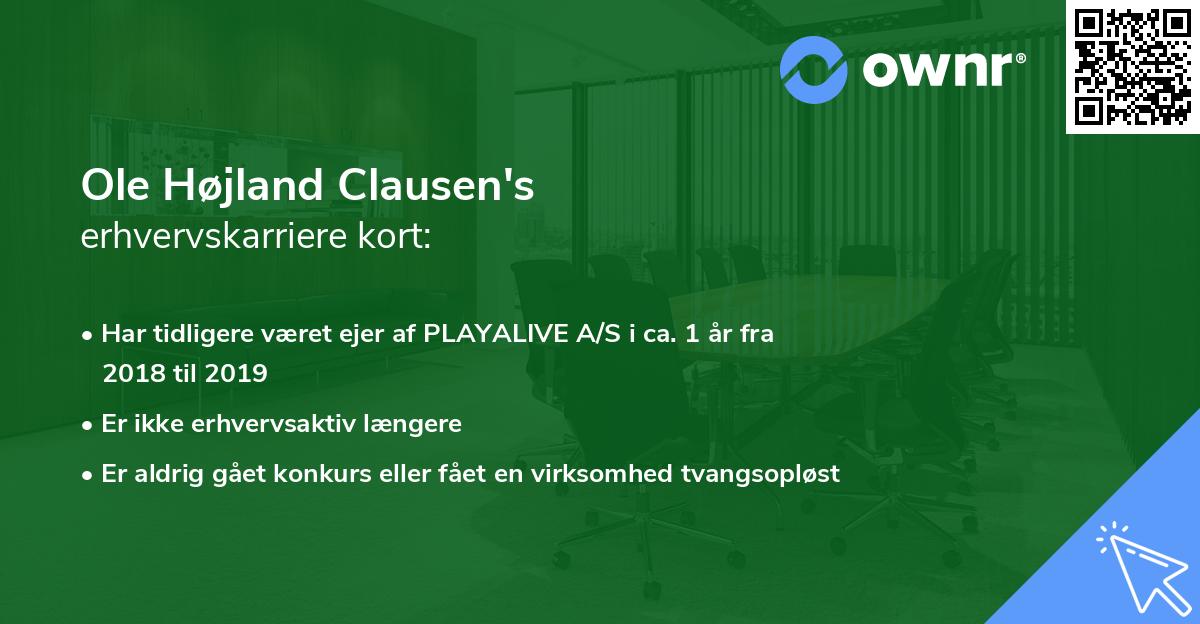Ole Højland Clausen's erhvervskarriere kort