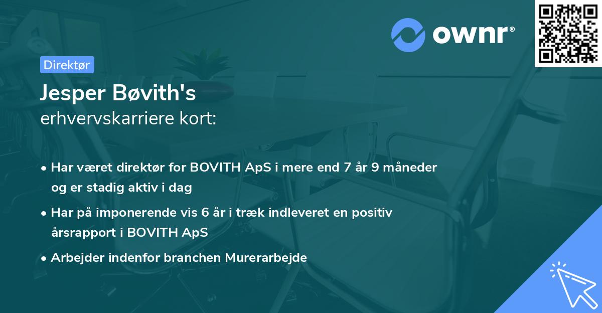 Jesper Bøvith's erhvervskarriere kort
