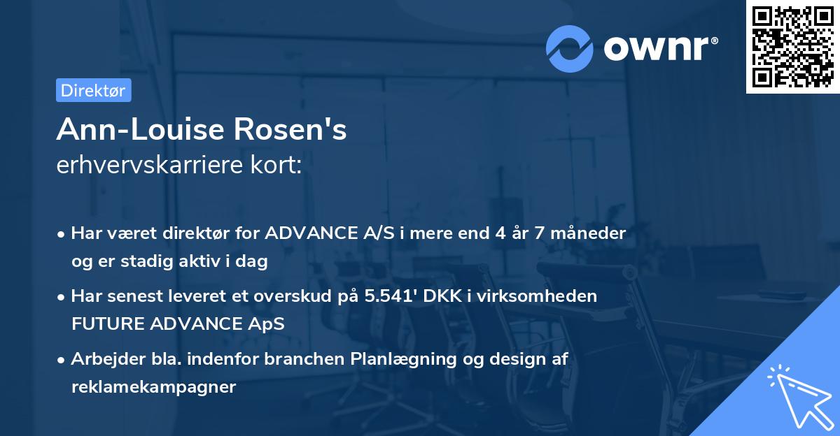 Ann-Louise Rosen's erhvervskarriere kort