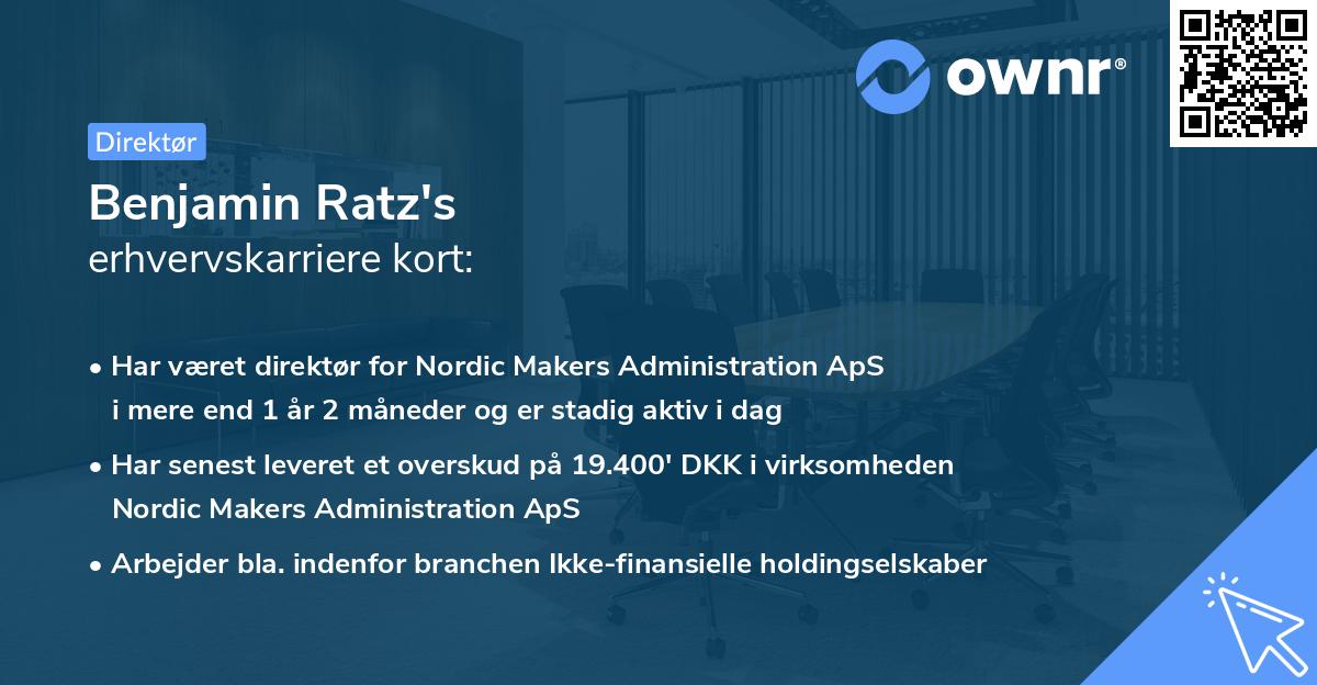 Benjamin Ratz's erhvervskarriere kort