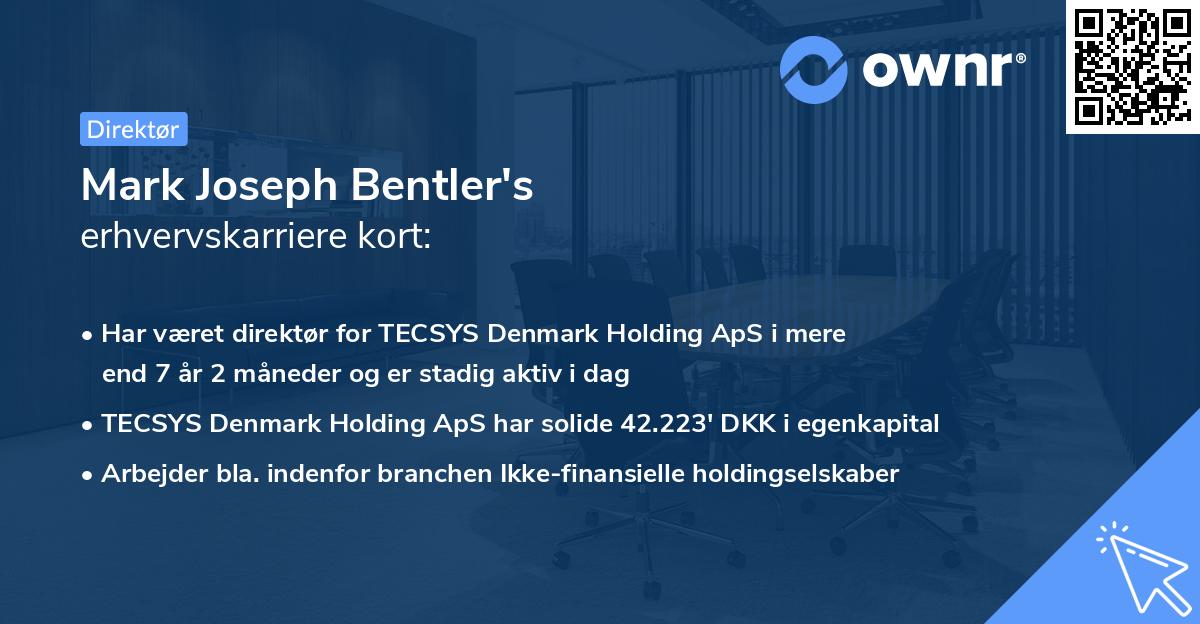 Mark Joseph Bentler's erhvervskarriere kort