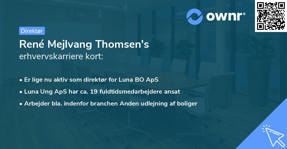 René Mejlvang Thomsen's erhvervskarriere kort
