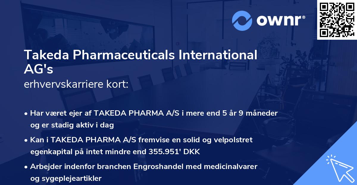 Takeda Pharmaceuticals International AG's erhvervskarriere kort