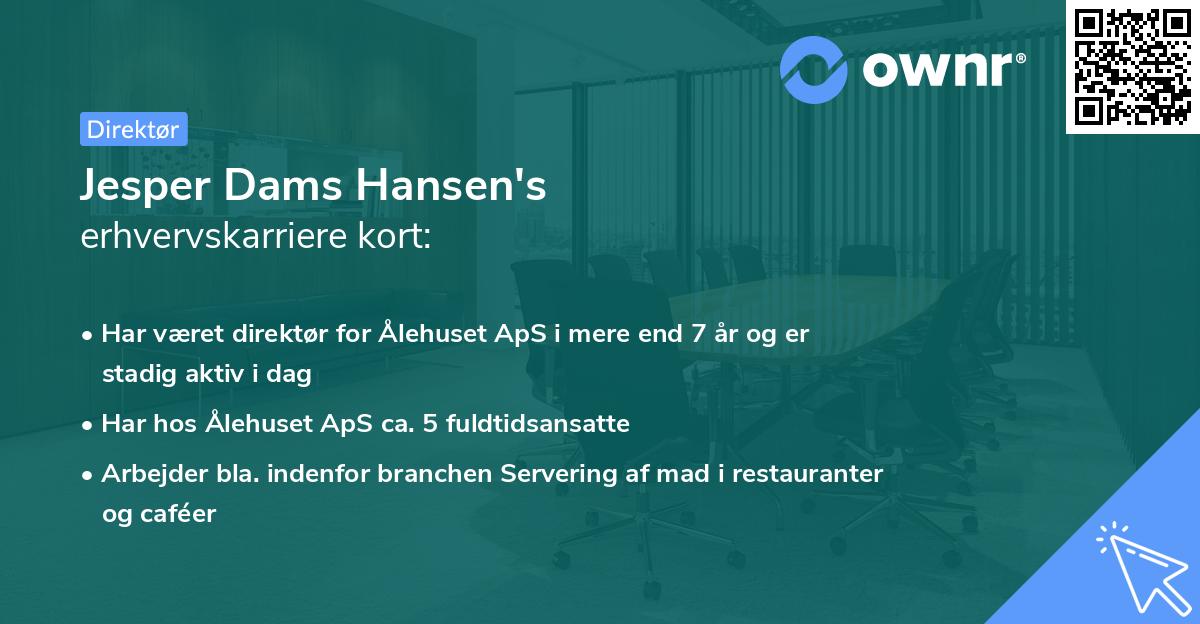 Jesper Dams Hansen's erhvervskarriere kort