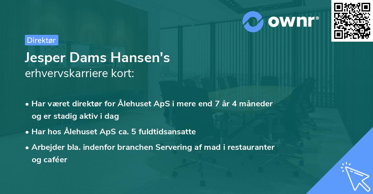 Jesper Dams Hansen's erhvervskarriere kort