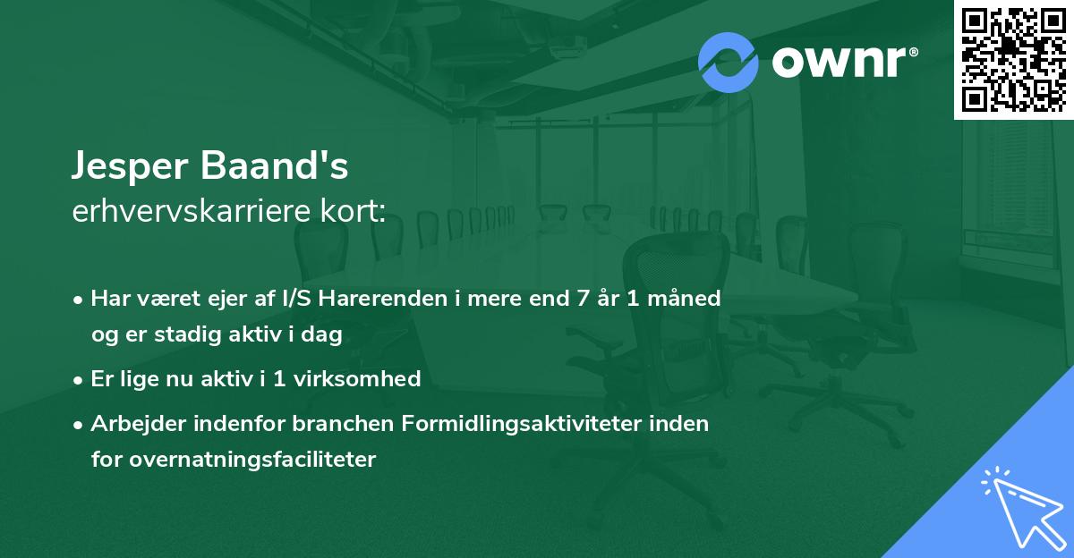 Jesper Baand's erhvervskarriere kort