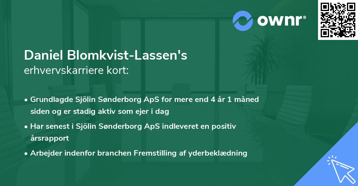 Daniel Blomkvist-Lassen's erhvervskarriere kort