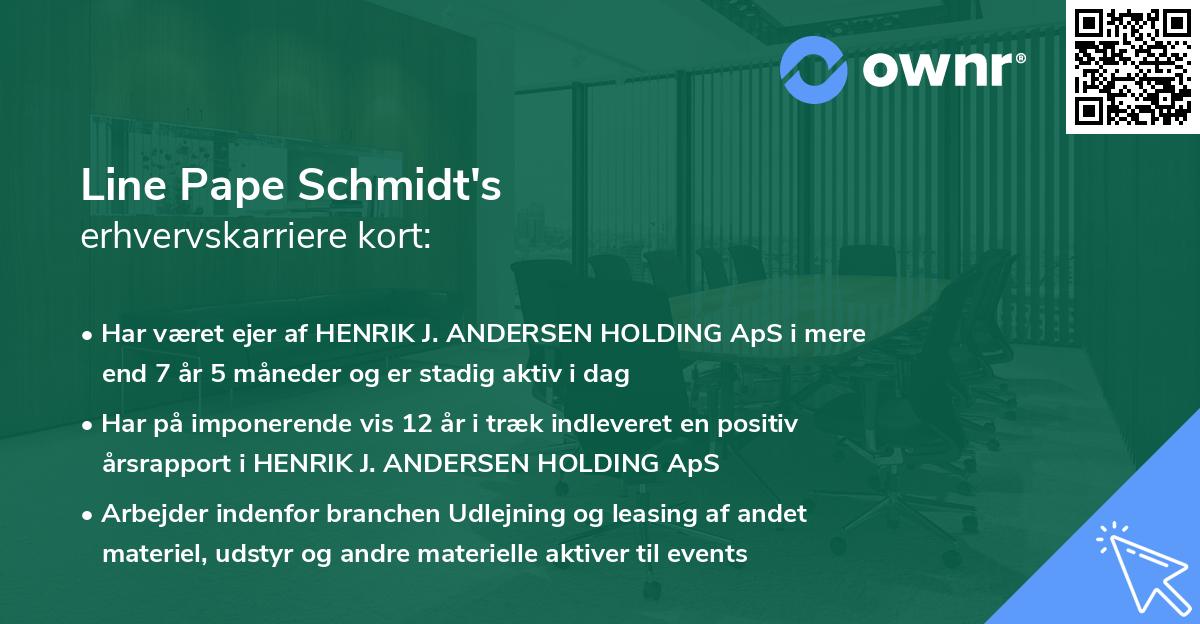 Line Pape Schmidt's erhvervskarriere kort