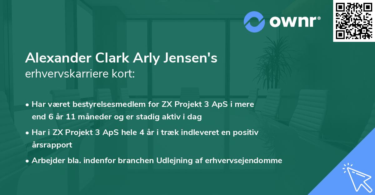 Alexander Clark Arly Jensen's erhvervskarriere kort