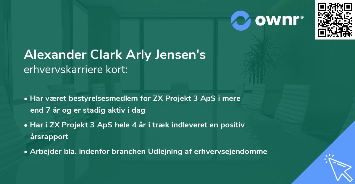 Alexander Clark Arly Jensen's erhvervskarriere kort