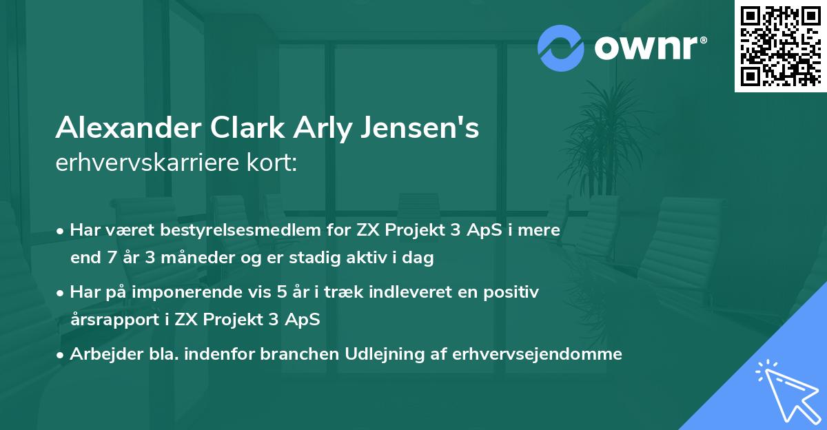 Alexander Clark Arly Jensen's erhvervskarriere kort