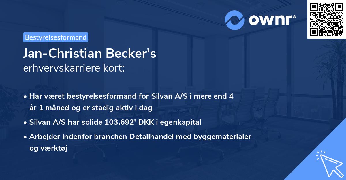 Jan-Christian Becker's erhvervskarriere kort