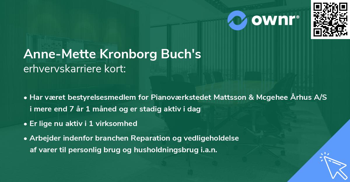 Anne-Mette Kronborg Buch's erhvervskarriere kort