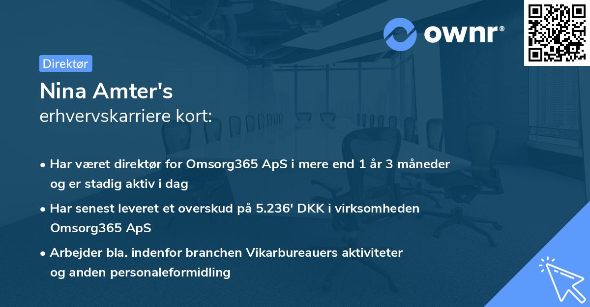 Nina Amter's erhvervskarriere kort