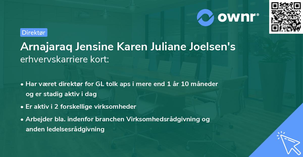 Arnajaraq Jensine Karen Juliane Joelsen's erhvervskarriere kort