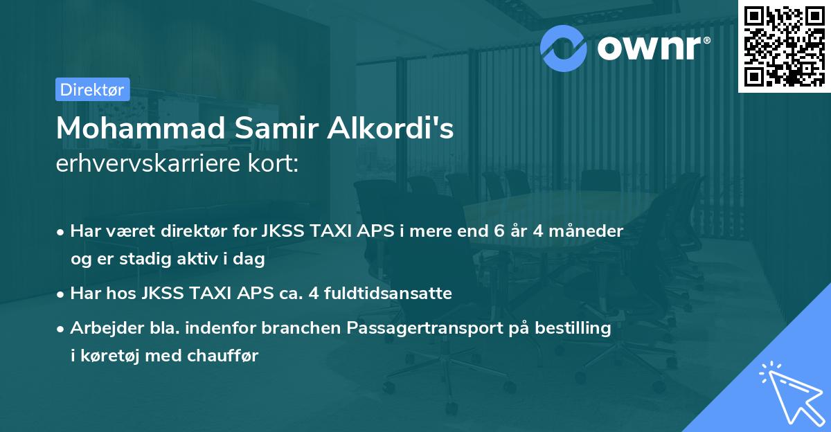 Mohammad Samir Alkordi's erhvervskarriere kort