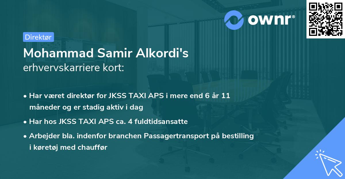 Mohammad Samir Alkordi's erhvervskarriere kort