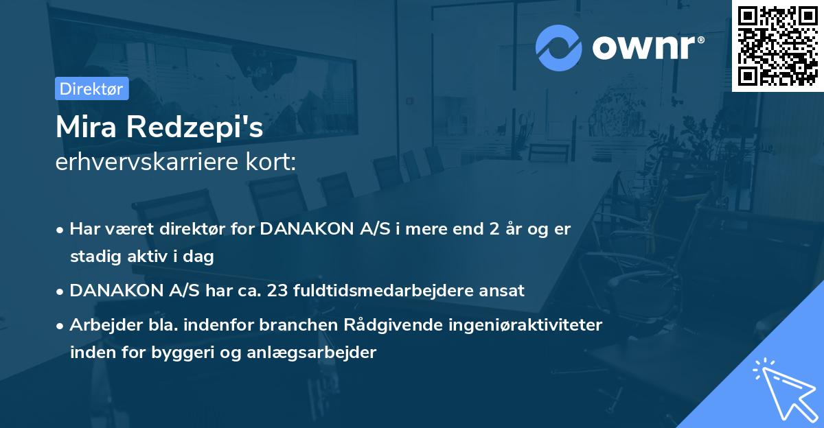 Mira Redzepi's erhvervskarriere kort