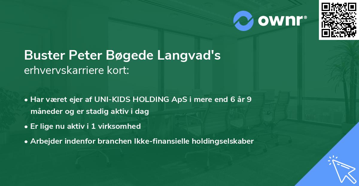 Buster Peter Bøgede Langvad's erhvervskarriere kort
