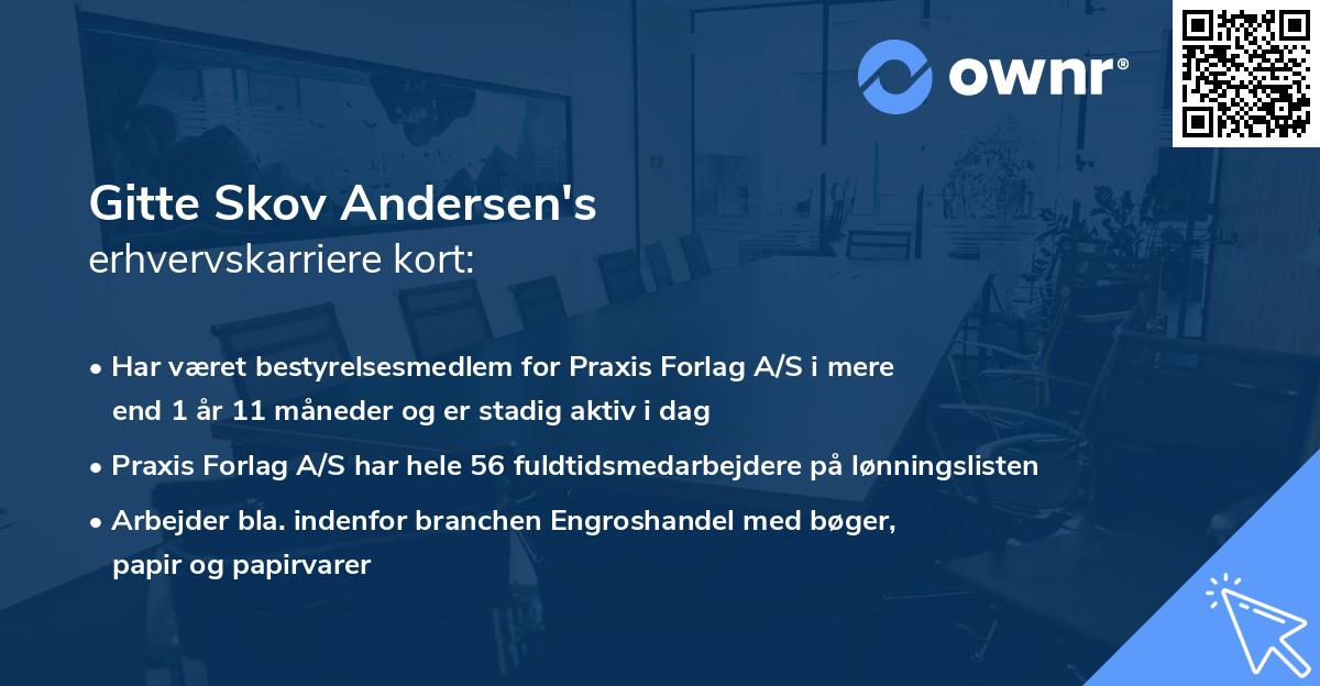 Gitte Skov Andersen's erhvervskarriere kort