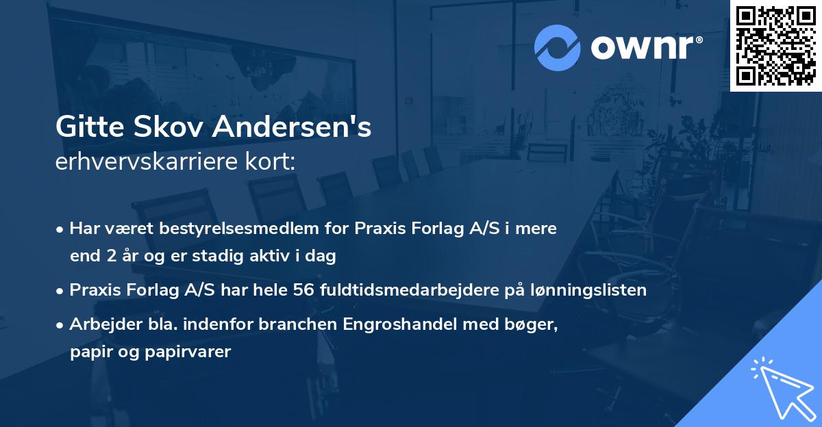 Gitte Skov Andersen's erhvervskarriere kort