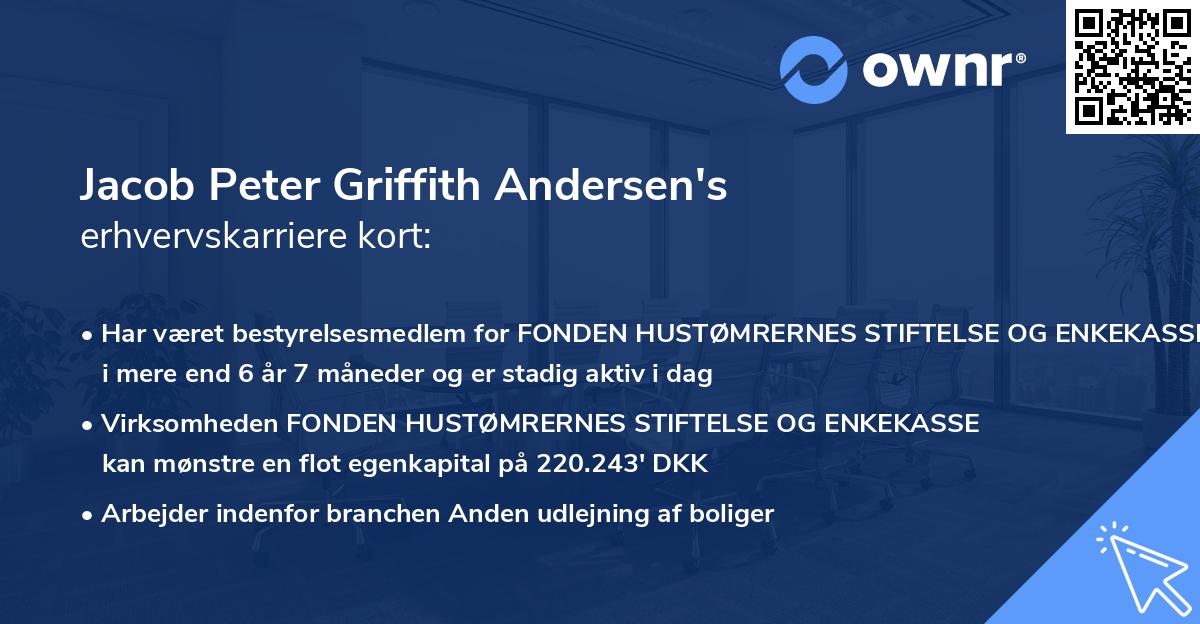 Jacob Peter Griffith Andersen's erhvervskarriere kort