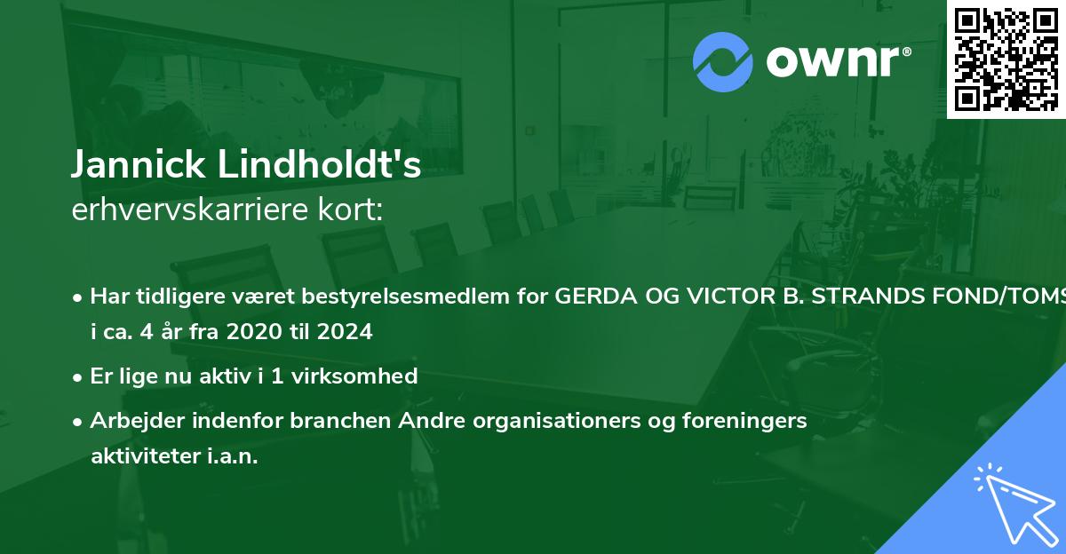 Jannick Lindholdt's erhvervskarriere kort