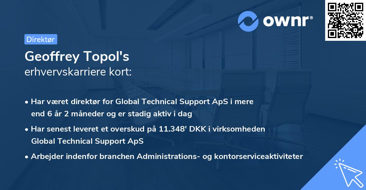 Geoffrey Topol's erhvervskarriere kort