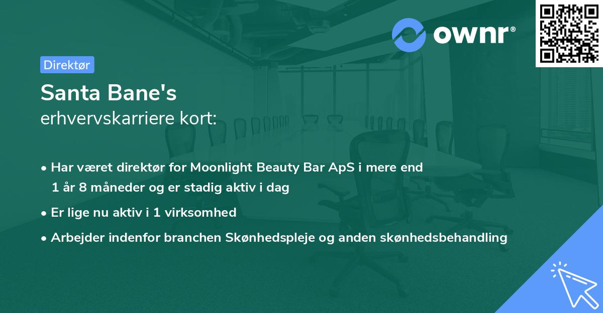 Santa Bane's erhvervskarriere kort