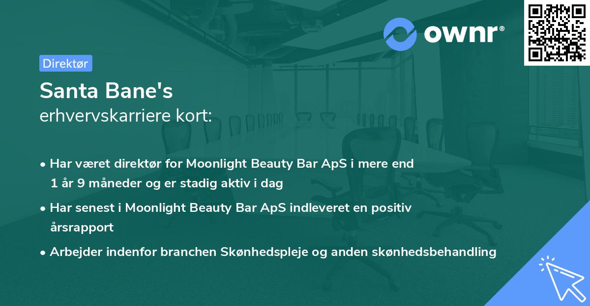 Santa Bane's erhvervskarriere kort