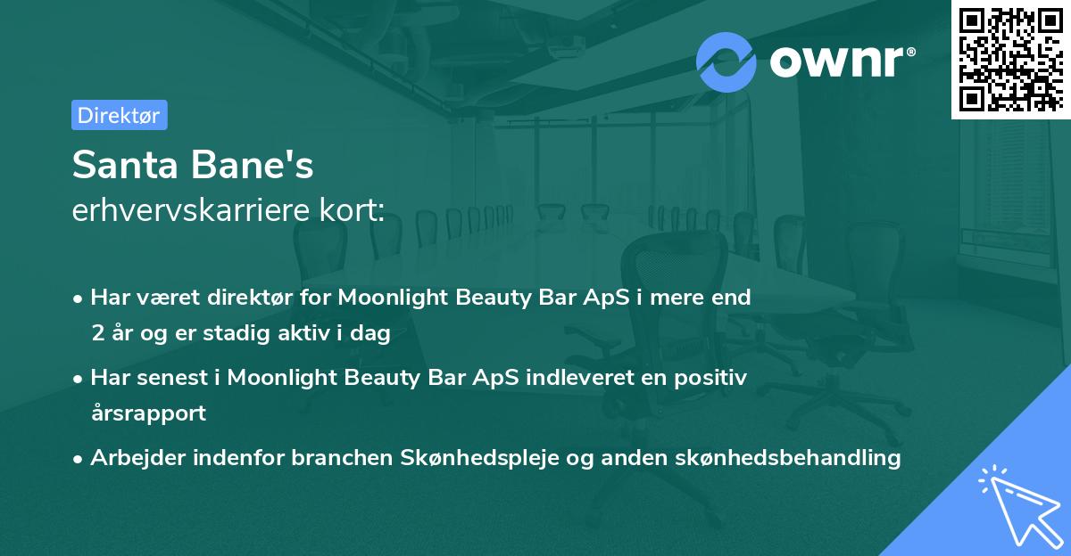 Santa Bane's erhvervskarriere kort