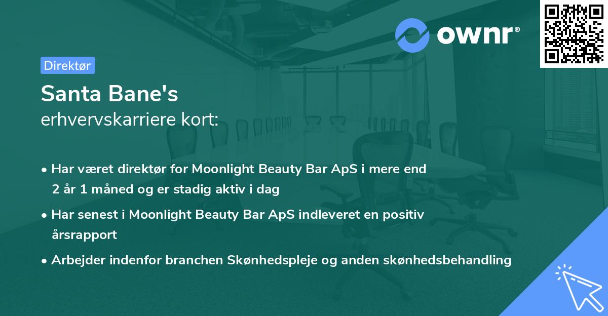 Santa Bane's erhvervskarriere kort