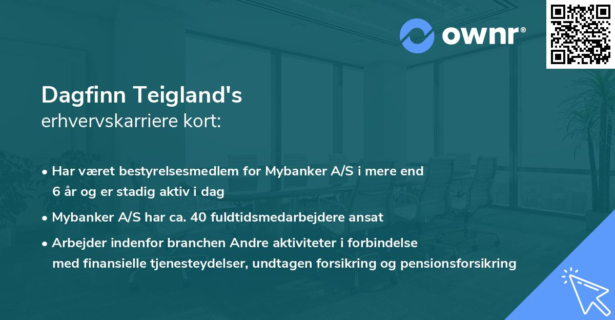 Dagfinn Teigland's erhvervskarriere kort