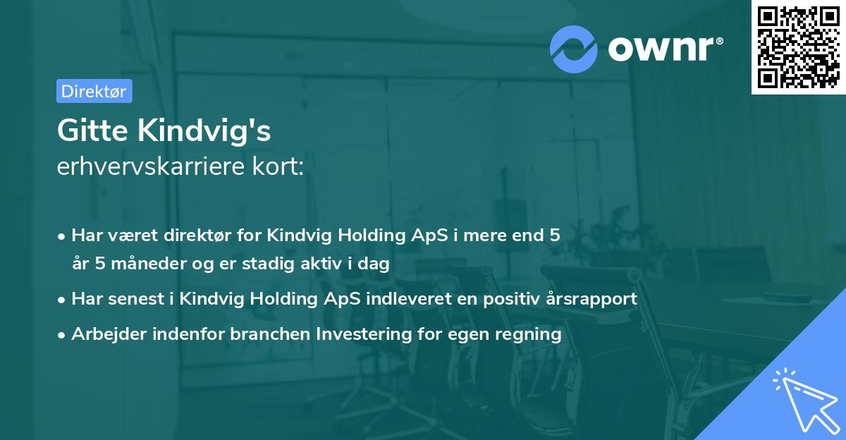 Gitte Kindvig's erhvervskarriere kort