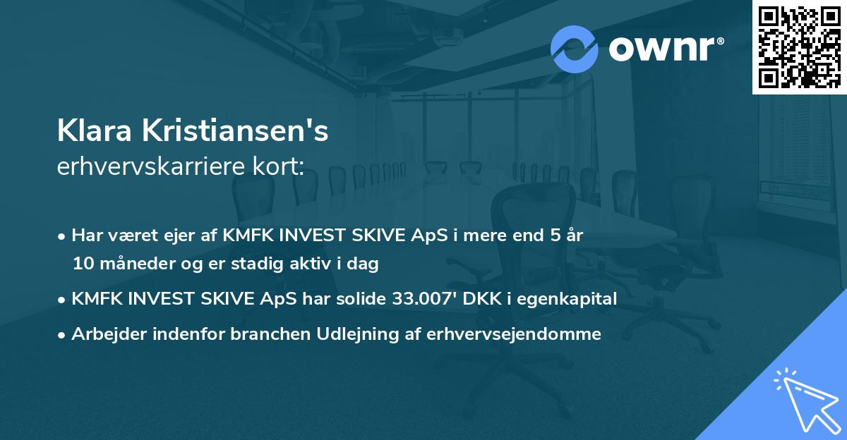 Klara Kristiansen's erhvervskarriere kort