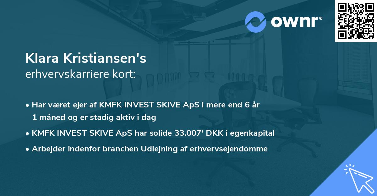 Klara Kristiansen's erhvervskarriere kort
