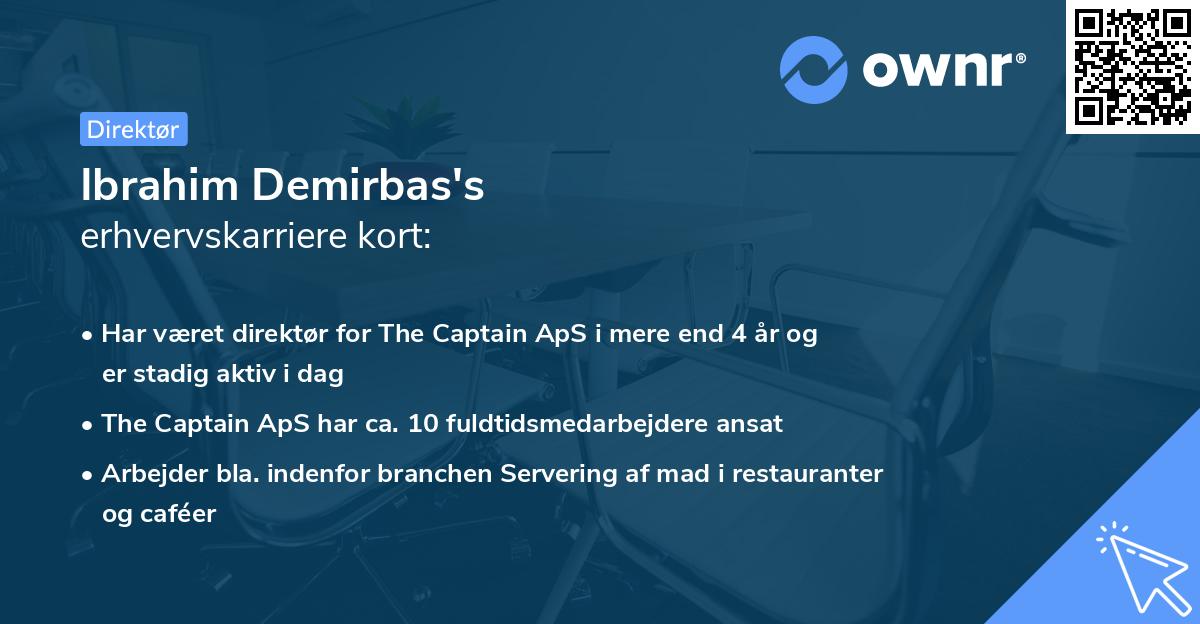 Ibrahim Demirbas's erhvervskarriere kort
