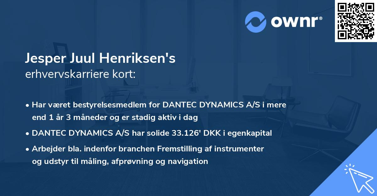 Jesper Juul Henriksen's erhvervskarriere kort