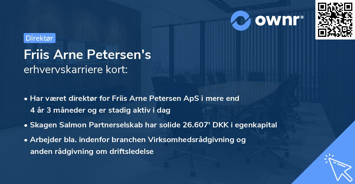 Friis Arne Petersen's erhvervskarriere kort