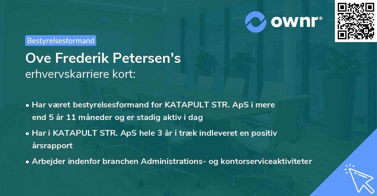 Ove Frederik Petersen's erhvervskarriere kort
