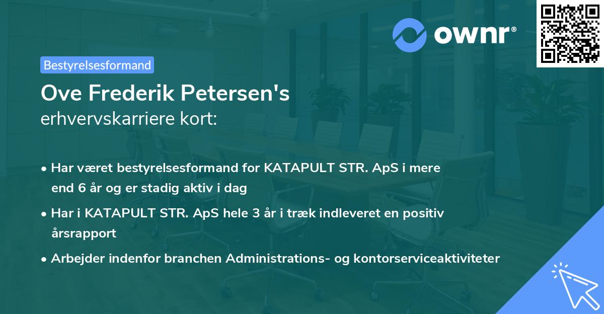 Ove Frederik Petersen's erhvervskarriere kort